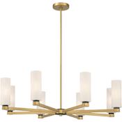 Minka Lavery Wexmere 8 Light 35" Wide Chandelier with Alabaster Glass Shades Legacy Brass