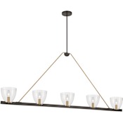 Minka Lavery Noellea 5 Light 61" Wide Taper Candle Style Chandelier with Clear Glass Shades Dark Bronze