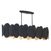 Minka Lavery Vailen 10 Light 14" Wide Linear Chandelier Dark Matte Black / Textured Gold