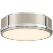 Minka Lavery Lynca 14" Wide LED Flush Mount Drum Ceiling Fixture Brushed Nickel / Chrome