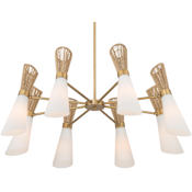 Minka Lavery Vantrel 8 Light 36" Wide Antler Chandelier Legacy Brass