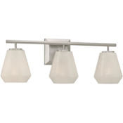 Minka Lavery Siena 3 Light 23" Wide Vanity Light with Alabaster Glass Shades Brushed Nickel