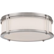 Minka Lavery Merick 15" Wide LED Flush Mount Drum Ceiling Fixture Brushed Nickel