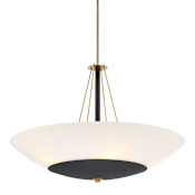 Minka Lavery Bax 5 Light 32" Wide Suspension Pendant Sand Coal / Soft Brass