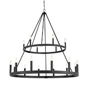 Minka Lavery Dutton 18 Light 43" Wide Taper Candle Style Chandelier Coal