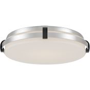 Minka Lavery Arclume 15" Wide LED Flush Mount Ceiling Fixture Chrome / Dark Matte Black