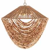 Minka Lavery Virella 3 Light 26" Wide Wood Pendant with Wood Bead Shade Legacy Brass