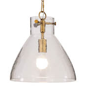 Minka Lavery Sevara 13" Wide Pendant with Clear, Water Glass Shade Legacy Brass