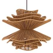 Minka Lavery Mireth 6 Light 30" Wide Pendant with Rafia Rope Shade Dark Bronze