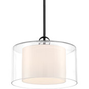 Minka Lavery Seville 13" Wide Pendant Dark Matte Black