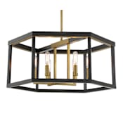 Minka Lavery Union Estates 6 Light 24" Wide Drum Chandelier Coal / Soft Brass