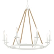 Minka Lavery Lanton 8 Light 34" Wide Taper Candle Style Chandelier Sand White