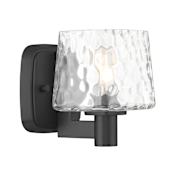 Minka Lavery Drysdale 6" Tall Bathroom Sconce with Hammered Glass Shade Coal