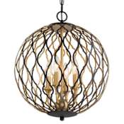 Minka Lavery Gilded Glam 4 Light 16" Wide Taper Candle Pendant Sand Coal with Painted and Plated Honey Gold