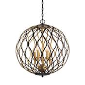 Minka Lavery Gilded Glam 5 Light 20" Wide Taper Candle Pendant Sand Coal with Painted and Plated Honey Gold