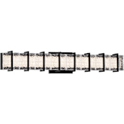 Minka Lavery Sevryn 27" Wide LED Bath Bar with Textured Glass Shade Dark Matte Black