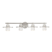 Minka Lavery Beacon Avenue 4 Light 33" Wide LED Bathroom Vanity Light with Seedy Glass Diffusers Brushed Nickel