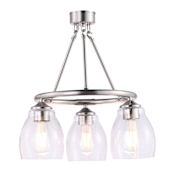 Minka Lavery Winsley 3 Light 17" Wide Vantage Semi-Flush Ceiling Fixture Brushed Nickel