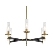 Minka Lavery Baldwin Park 6 Light 27" Wide Chandelier Coal / Soft Brass