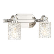 Minka Lavery Crystal Kay 2 Light 16" Wide Vanity Light with Crystal Accents and Crystal Glass Shades Chrome