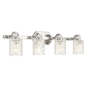 Minka Lavery Crystal Kay 4 Light 32" Wide Vanity Light with Crystal Accents and Crystal Glass Shades Chrome