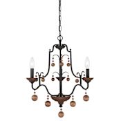 Minka Lavery Colonial Charm 3 Light 19" Wide Taper Candle Style Chandelier Old World Bronze / Walnut