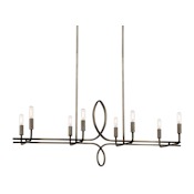 Minka Lavery Yorkville 8 Light 42" Wide Linear Chandelier Aged Darkwood / Silver Pati