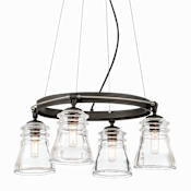 Minka Lavery Graham Avenue 4 Light 20" Wide Ring Chandelier Smoked Iron / Brushed Nickel