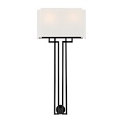 Minka Lavery Upham Estates 2 Light 26" Tall Wall Sconce Coal / Polished Nickel