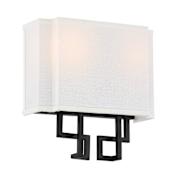Minka Lavery Upham Estates 2 Light 10" Tall Wall Sconce Coal / Polished Nickel