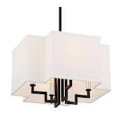 Minka Lavery Upham Estates 4 Light 14" Wide Pendant Coal / Polished Nickel