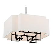 Minka Lavery Upham Estates 8 Light 20" Wide Pendant Coal / Polished Nickel