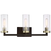 Minka Lavery Ainsley Court 3 Light 23" Wide Bathroom Vanity Light Aged Kinston Bronze with Brushed Brass