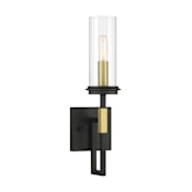 Minka Lavery Hillstone 7" Tall Wall Sconce Sand Coal / Soft Brass