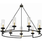 Minka Lavery Hillstone 9 Light 40" Wide Pillar Candle Style Chandelier Sand Coal / Soft Brass