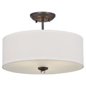 Minka Lavery 3 Light 16" Wide Semi-Flush Ceiling Fixture from the Shadowglen Collection Lathan Bronze with Gold Highlights