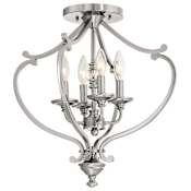 Minka Lavery 4 Light 18" Wide Semi-Flush Ceiling Fixture from the Savannah Row Collection Brushed Nickel
