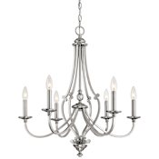 Minka Lavery 6 Light One Tier Chandelier from the Savannah Row Collection Brushed Nickel