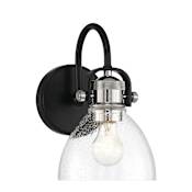 Minka Lavery Monico 11" Tall Bathroom Sconce Coal / Polished Nickel