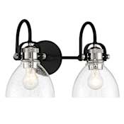 Minka Lavery Monico 2 Light 16" Wide Bathroom Vanity Light Coal / Polished Nickel