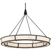 Minka Lavery Velaris 37" Wide Pendant with Faux Alabaster Shades Dark Bronze