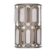 Minka Lavery Hexly 12" Tall Wall Sconce with Crystal Panel and Alabaster Stone Shade Coal