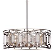 Minka Lavery Hexly 6 Light 28" Wide Crystal Pendant Coal