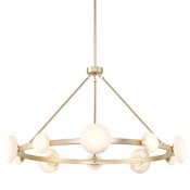 Minka Lavery Zill 42" Wide LED Ring Chandelier with Alabaster Stone Cylinders Lily Gold
