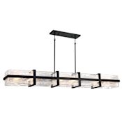 Minka Lavery Cloud Break 12 Light 60" Wide Linear Chandelier Coal