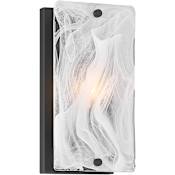 Minka Lavery Veil 10" Tall Wall Sconce with Frosted Glass Shade Dark Matte Black