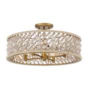Minka Lavery Horsmore 4 Light 21" Wide Semi-Flush Drum Ceiling Fixture Painted Legacy Brass