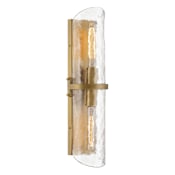 Minka Lavery Elora 2 Light 22" Tall Bathroom Sconce with Water Glass Legacy Brass