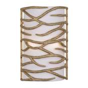 Minka Lavery Branch Reality 2 Light 16" Tall Wall Sconce with Fabric Shade Textured Ashen Gold