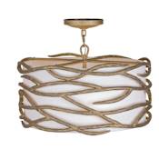 Minka Lavery Branch Reality 4 Light 20" Wide Semi-Flush Drum Ceiling Fixture Textured Ashen Gold
